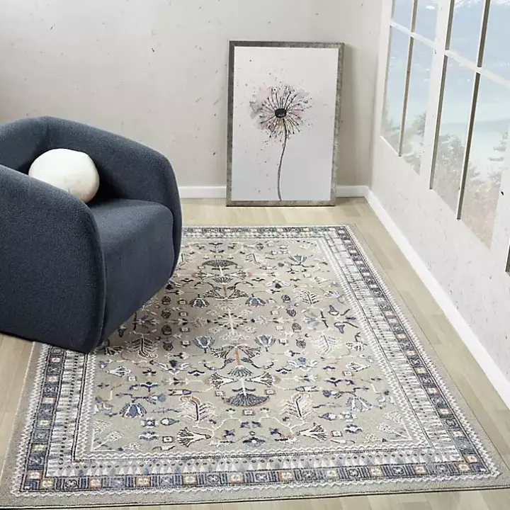 Vista Blue Beige Area Rug, 7x9
