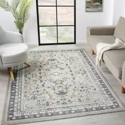 Vista Blue Beige Area Rug, 7x9