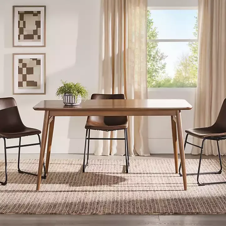 Walnut Ash Wood Mid-Century Modern Dining Table