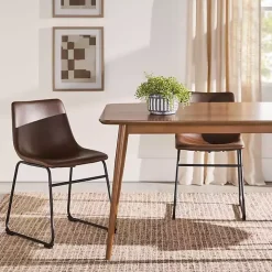 Walnut Ash Wood Mid-Century Modern Dining Table