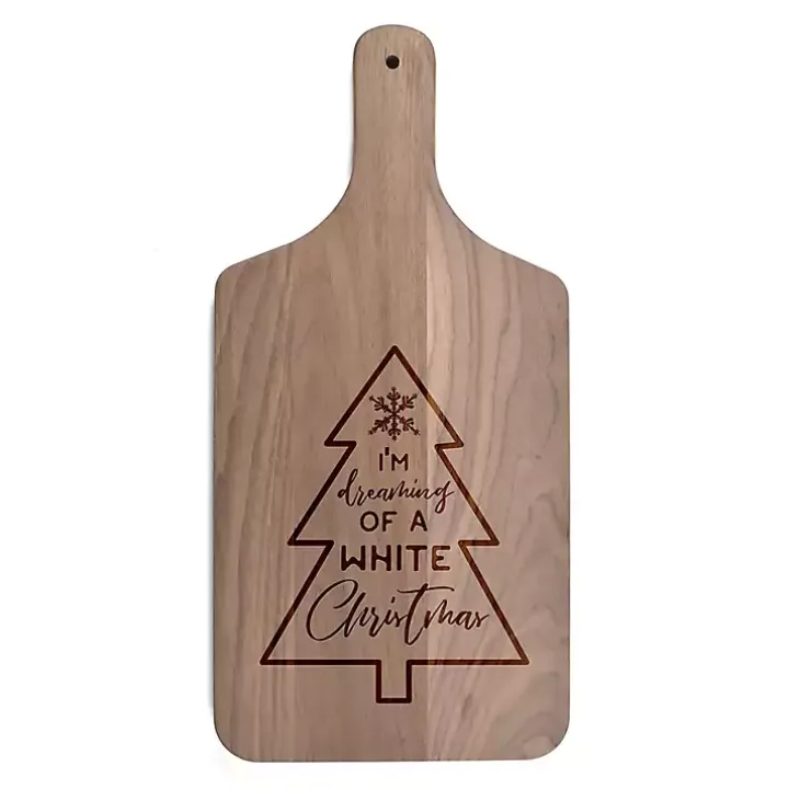 Walnut Dreaming of a White Christmas Cutting Board