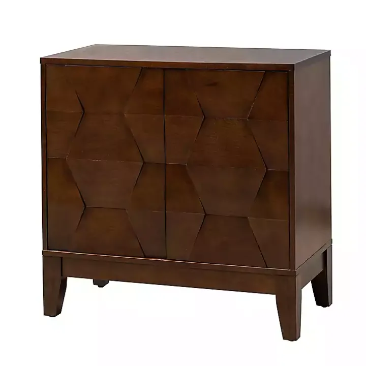 Walnut Geometric Mabel 2-Door Cabinet