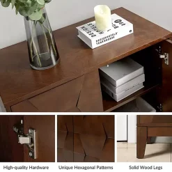 Walnut Geometric Mabel 2-Door Cabinet
