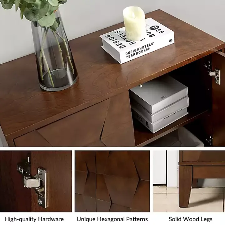 Walnut Geometric Mabel 2-Door Cabinet