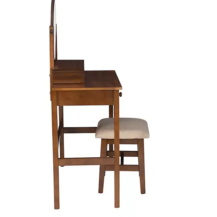 Walnut Lorna Tilting Mirror 2-pc. Vanity Set