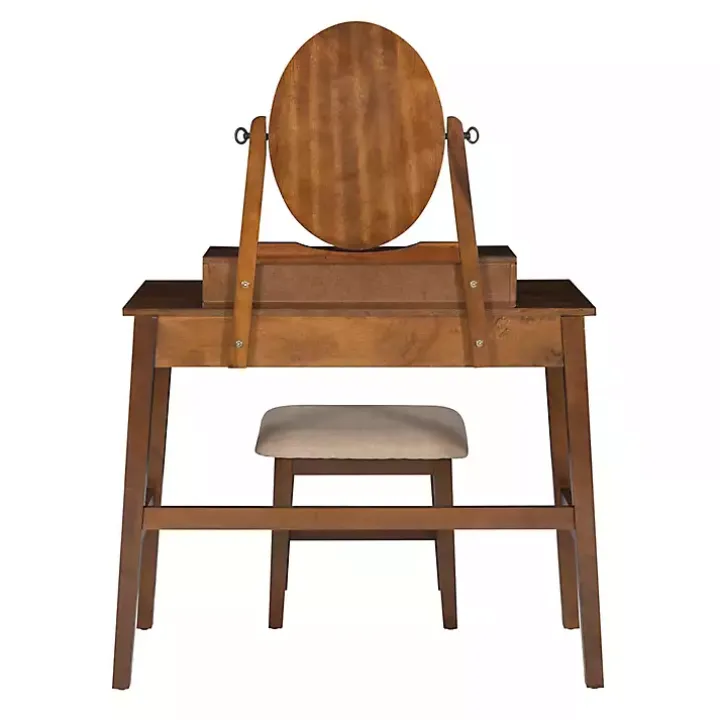 Walnut Lorna Tilting Mirror 2-pc. Vanity Set