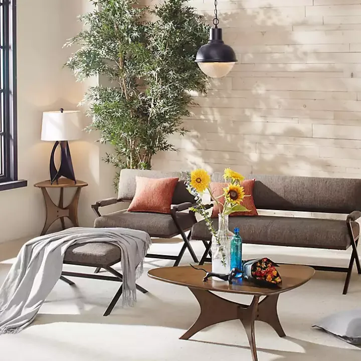 Walnut Triangle Modern Coffee Table