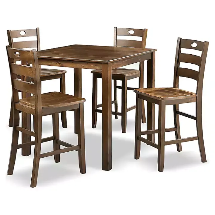 Walnut Wood Brooke 5-pc. Counter Height Set