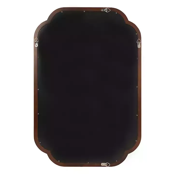 Walnut Wood Scallop Wall Mirror