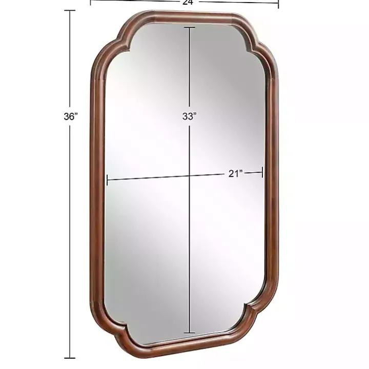 Walnut Wood Scallop Wall Mirror