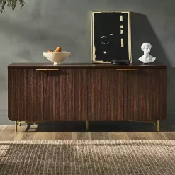 Walnut Wood Scandinavian 4-Door Sideboard