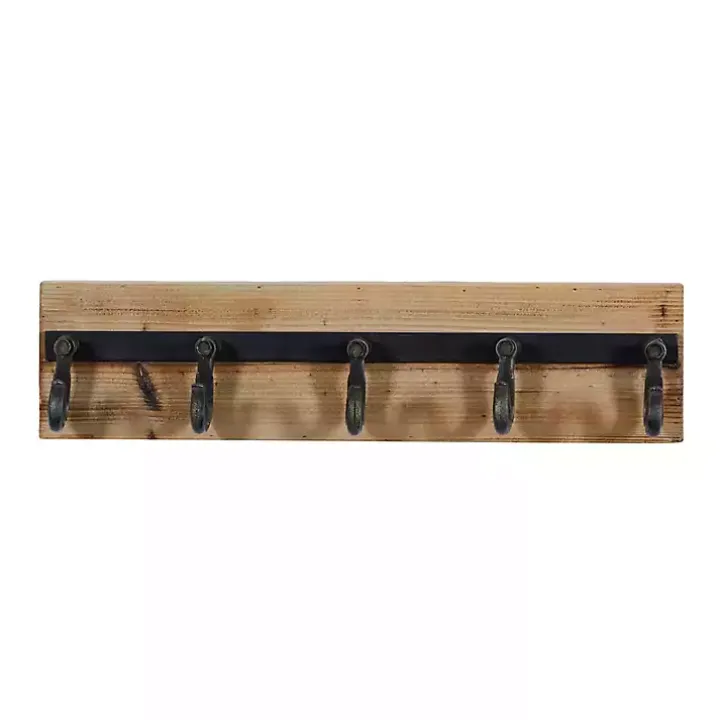 Warm Brown Industrial Iron Wall Hooks