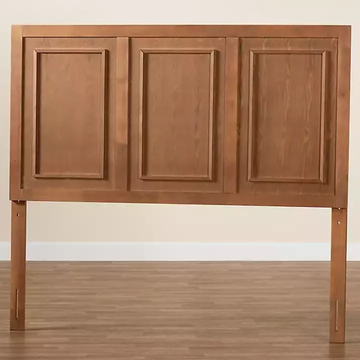 Warm Brown 3-Panel Wood Full Headboard