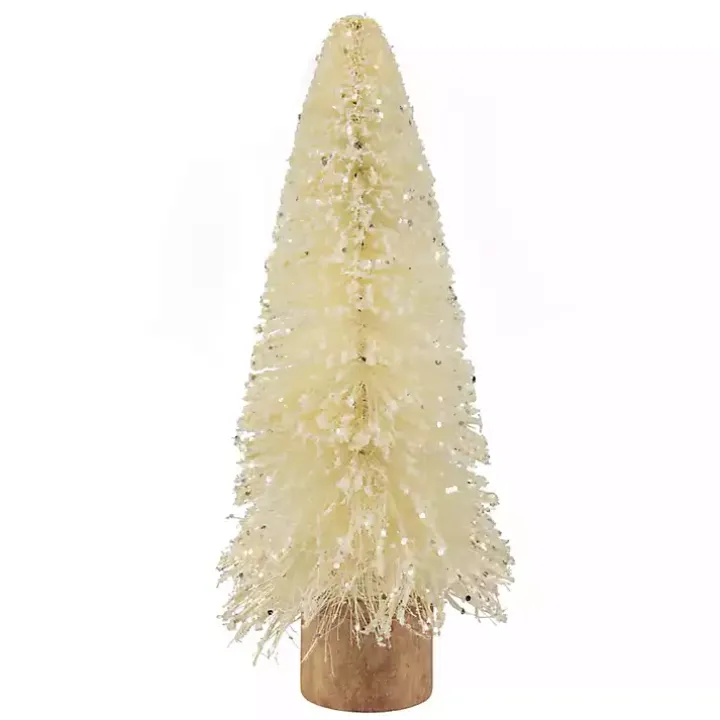 Warm White Glitter Bottle Tree Stump Base