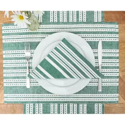 Warner Emerald Stripe Placemats, Set of 6