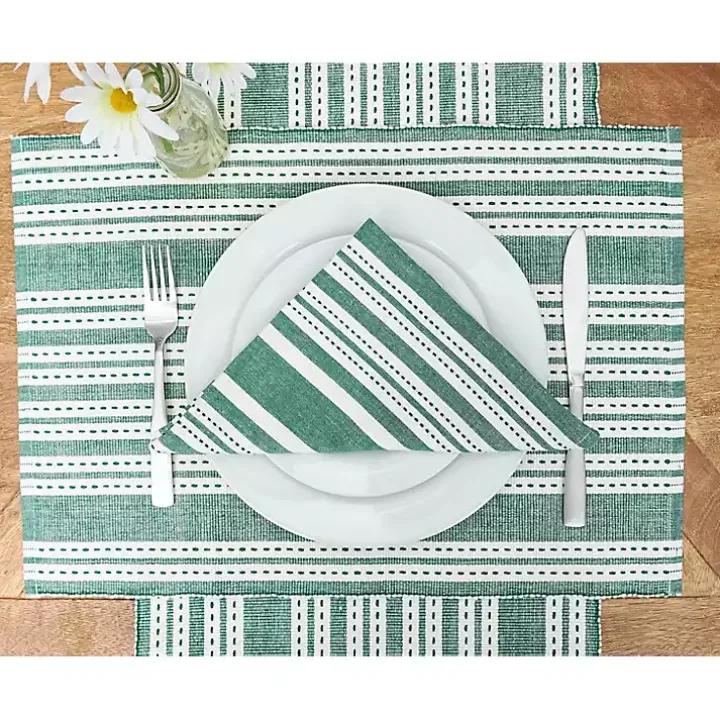 Warner Emerald Stripe Placemats, Set of 6