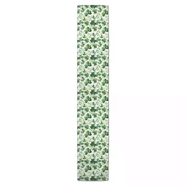 Watercolor Clovers Table Runner, 90 in.