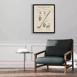 Watercolor Golf Club Framed Art Print