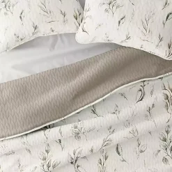 Watercolor Leaves Reversible 3-pc. Queen Quilt Set