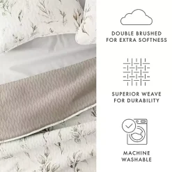 Watercolor Leaves Reversible 3-pc. Queen Quilt Set
