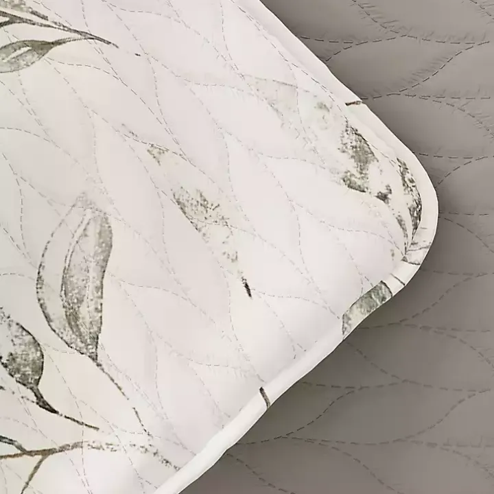Watercolor Leaves Reversible 3-pc. King Quilt Set