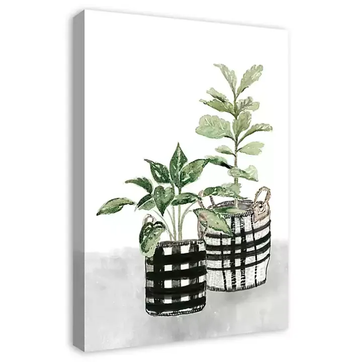 Watercolor Plaid Vase Canvas Art Print, 20x30 in.