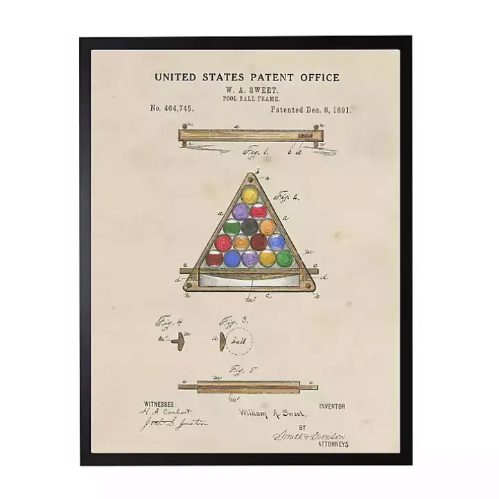 Watercolor Pool Ball Frame Framed Art Print