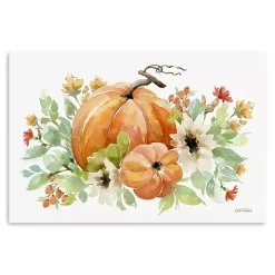 Watercolor Pumpkins Canvas Art Print, 24x16 in.