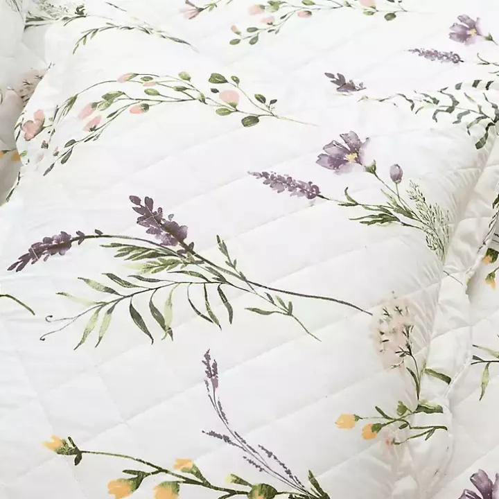 Watercolor Wildflower 3-pc. Full/Queen Quilt Set