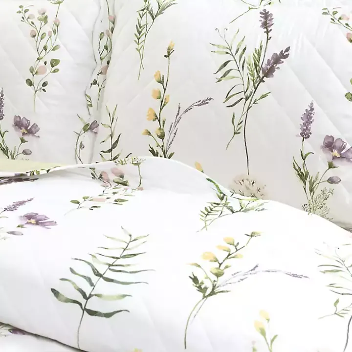 Watercolor Wildflower 3-pc. King Quilt Set