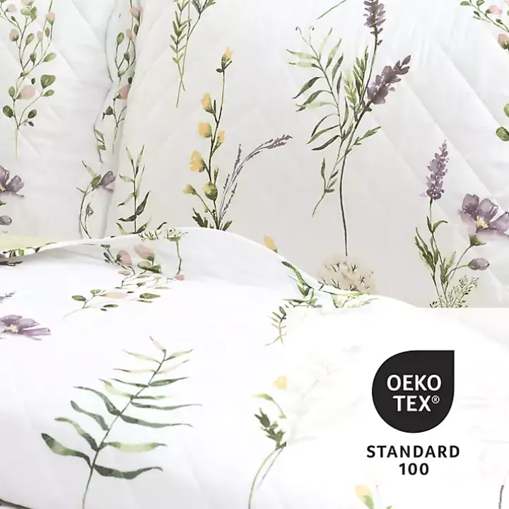 Watercolor Wildflower 3-pc. King Quilt Set