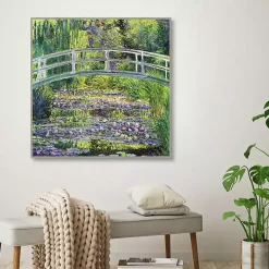 Waterlillies with Japanese Bridge Canvas Art Print