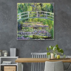 Waterlillies with Japanese Bridge Canvas Art Print