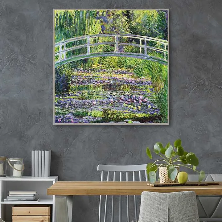 Waterlillies with Japanese Bridge Canvas Art Print