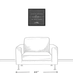 Welcome at This Table Black Framed Canvas Print