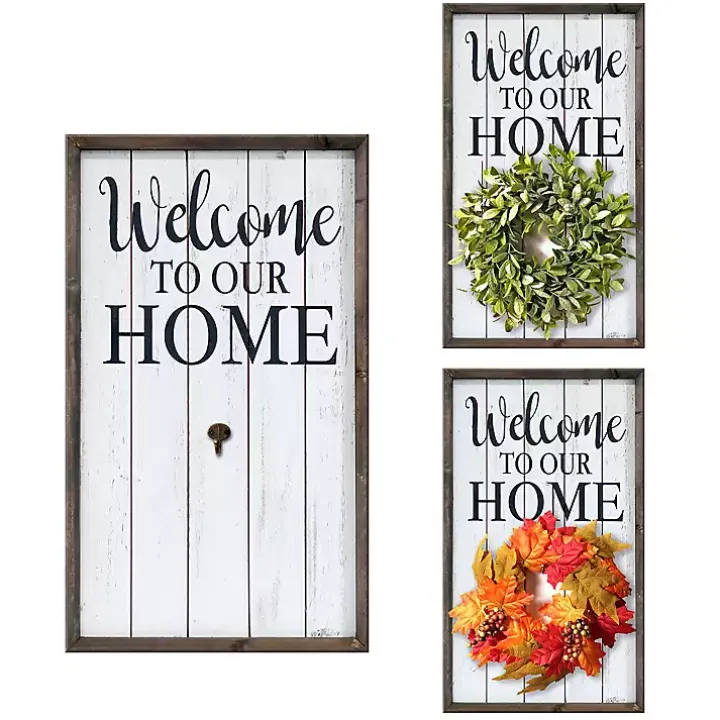 Welcome Interchangeable Wreath Wall Plaque