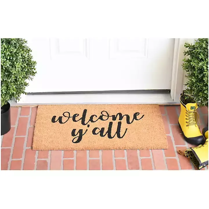 Welcome Y'all Coir Doormat
