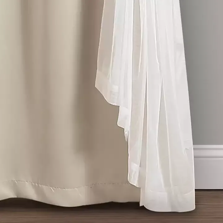 Wheat Curtain Panel Set with Overlay, 108 in.