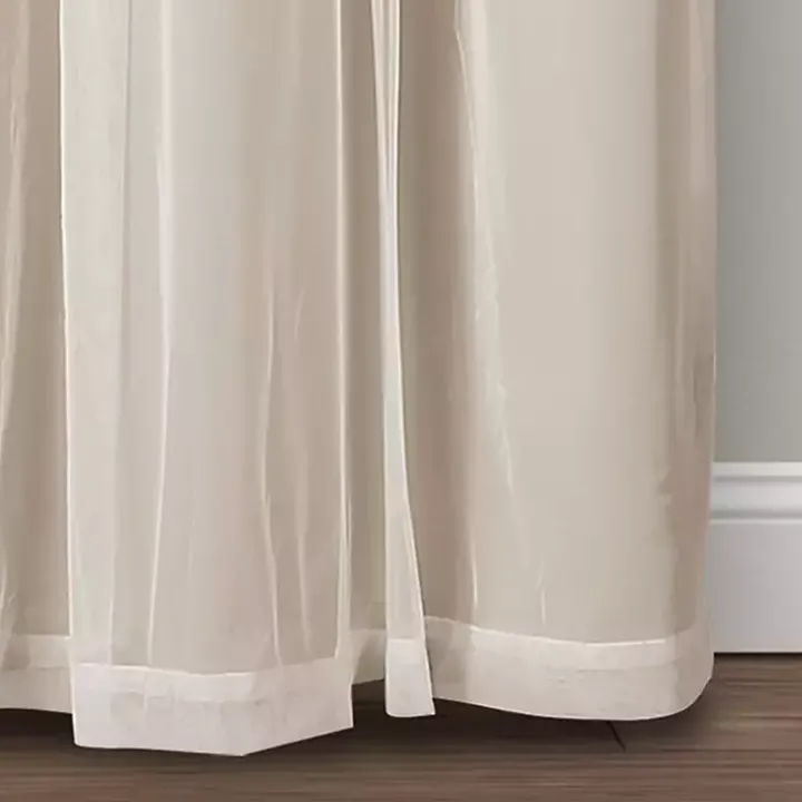 Wheat Curtain Panel Set with Overlay, 120 in.