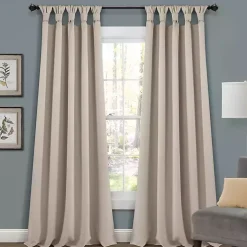 Wheat Knotted Curtain Panel Set, 95 in.