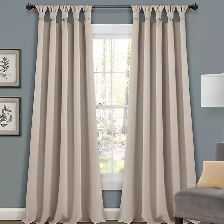 Wheat Knotted Curtain Panel Set, 95 in.