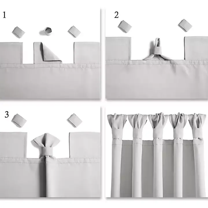 Wheat Knotted Curtain Panel Set, 95 in.
