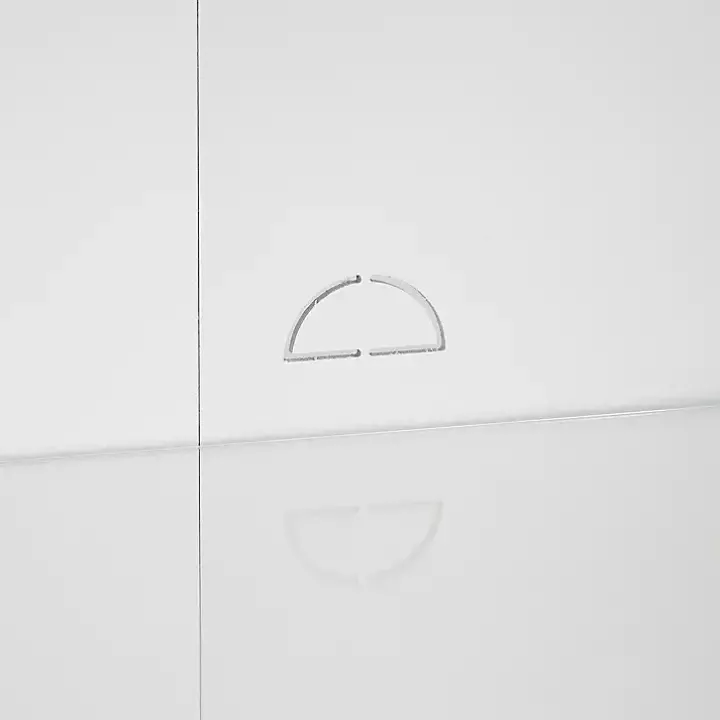 White & Gold Glass Door Storage Cabinet