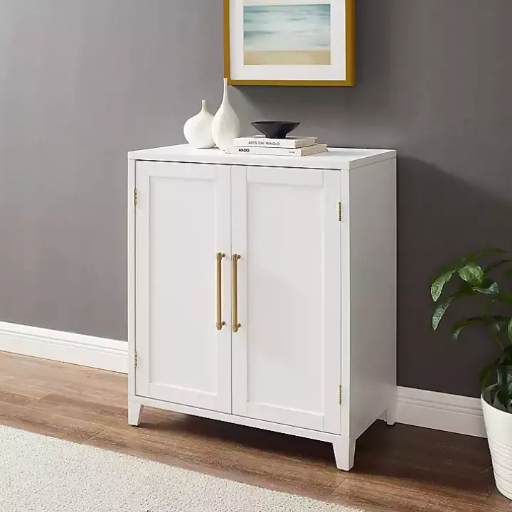 White & Gold Storage Cabinet