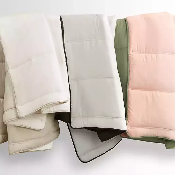 White & Tan Reversible 3-pc. King Comforter Set
