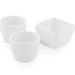 White Acacia Wood Base 4-pc. Tidbit Dish Set