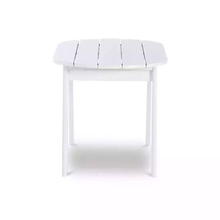 White Acacia Wood Oval Adirondack Coffee Table