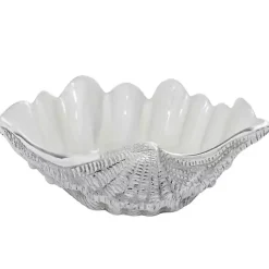 White Aluminum Seashell Bowl