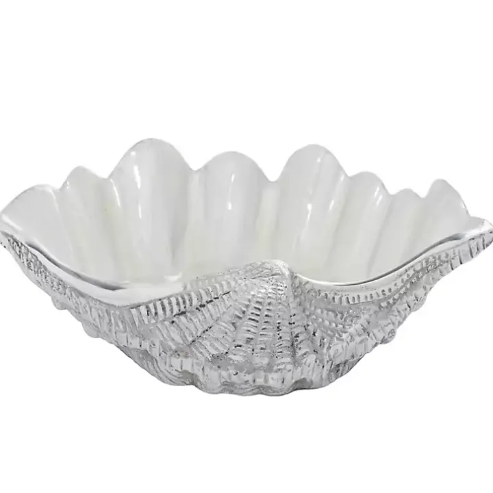 White Aluminum Seashell Bowl