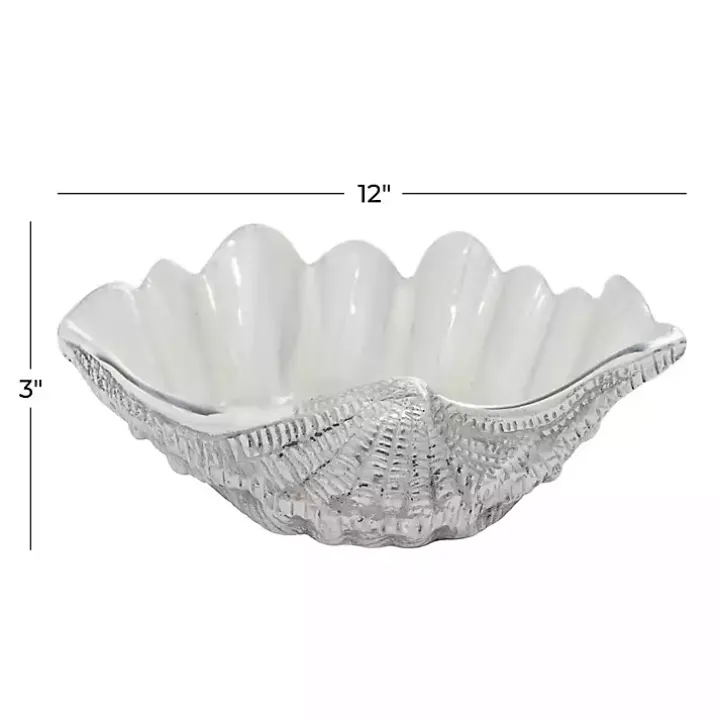 White Aluminum Seashell Bowl